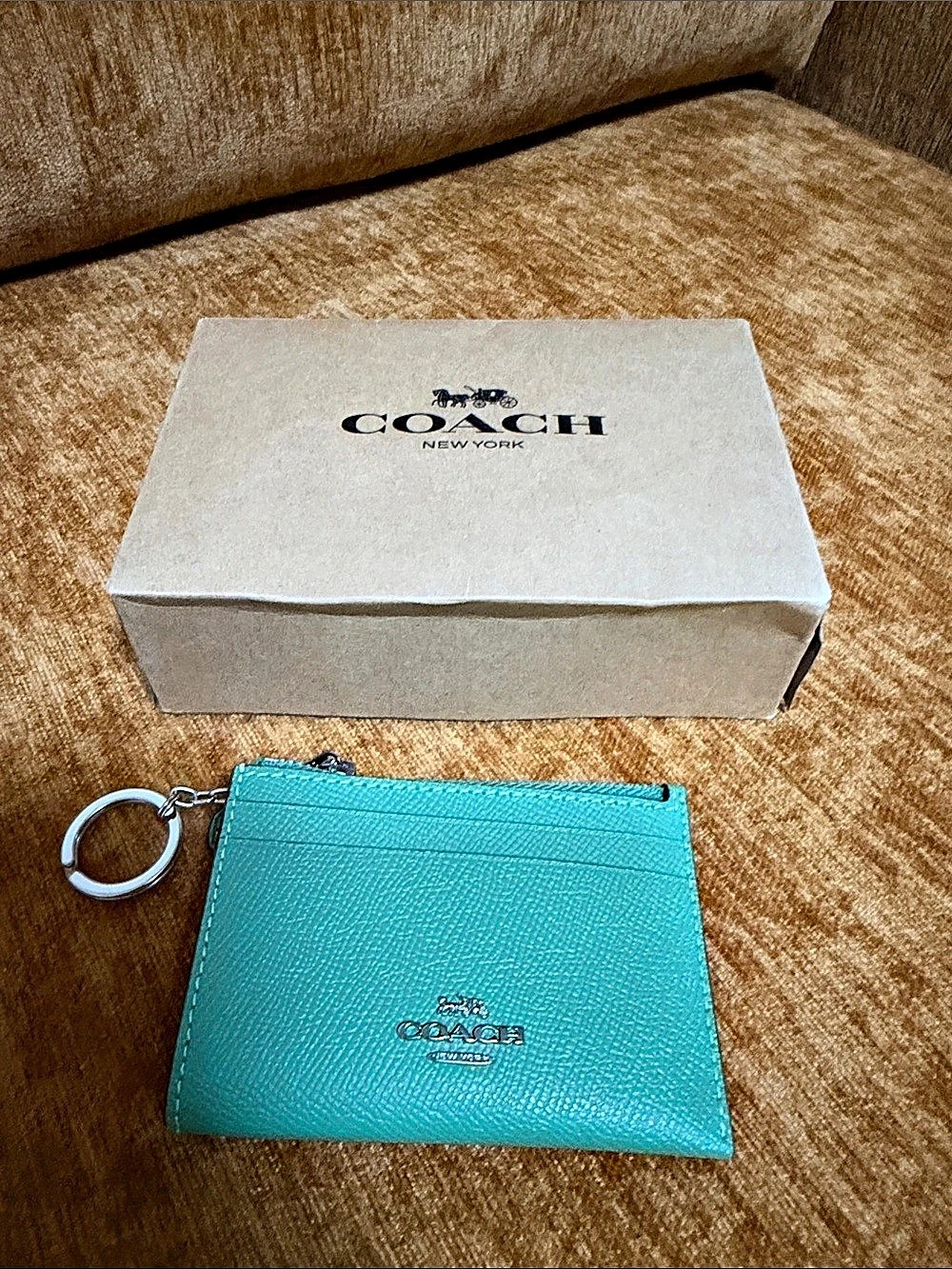 Coach Mini Skinny ID Case Green Key Card Holder